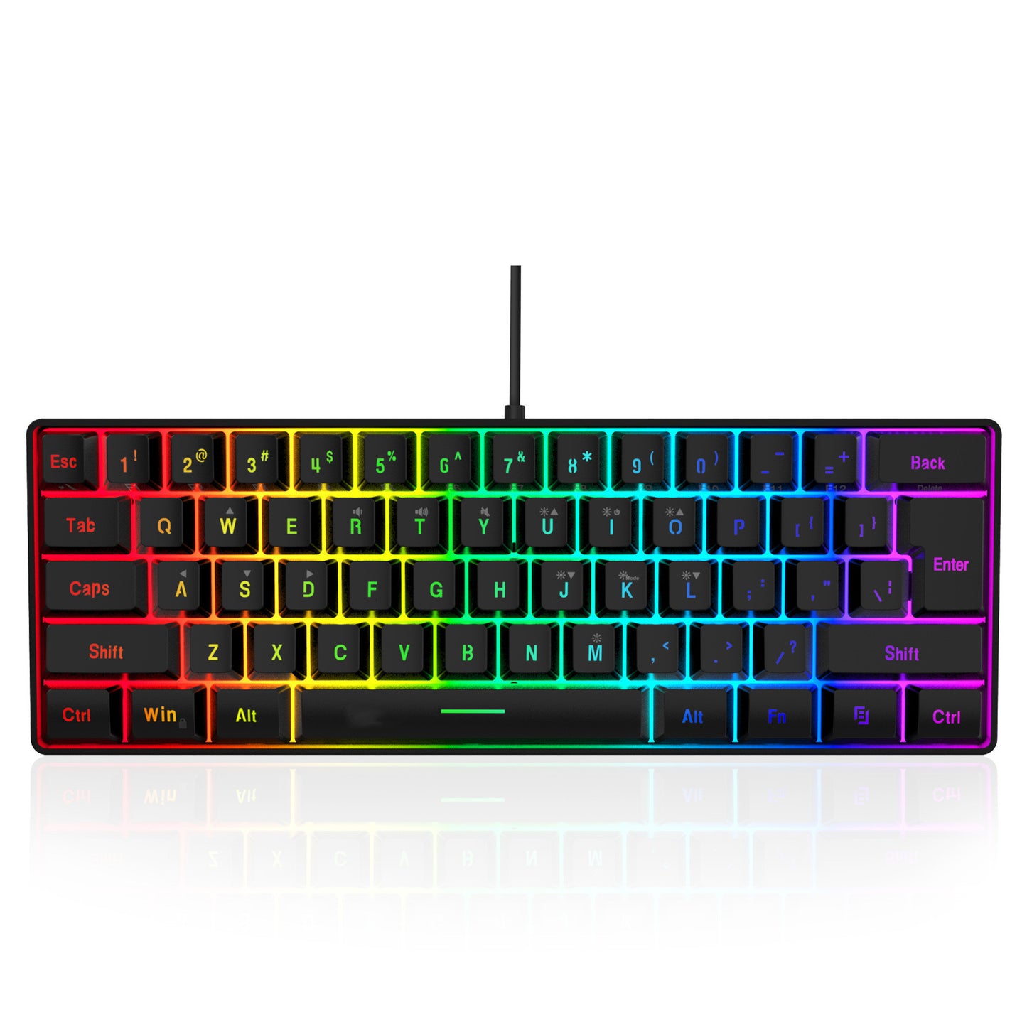 RGB Wired Tea-switch Portable Office Computer Keyboard For Gaming