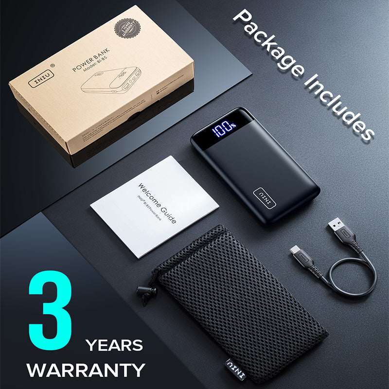 Black Led Portable Usb Charging Power Bank