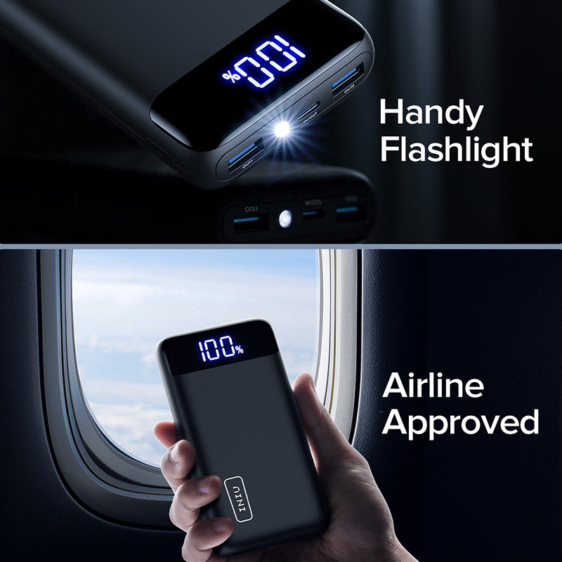 Black Led Portable Usb Charging Power Bank