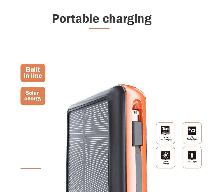 PD 22.5W Solar-Powered Portable Power Bank
