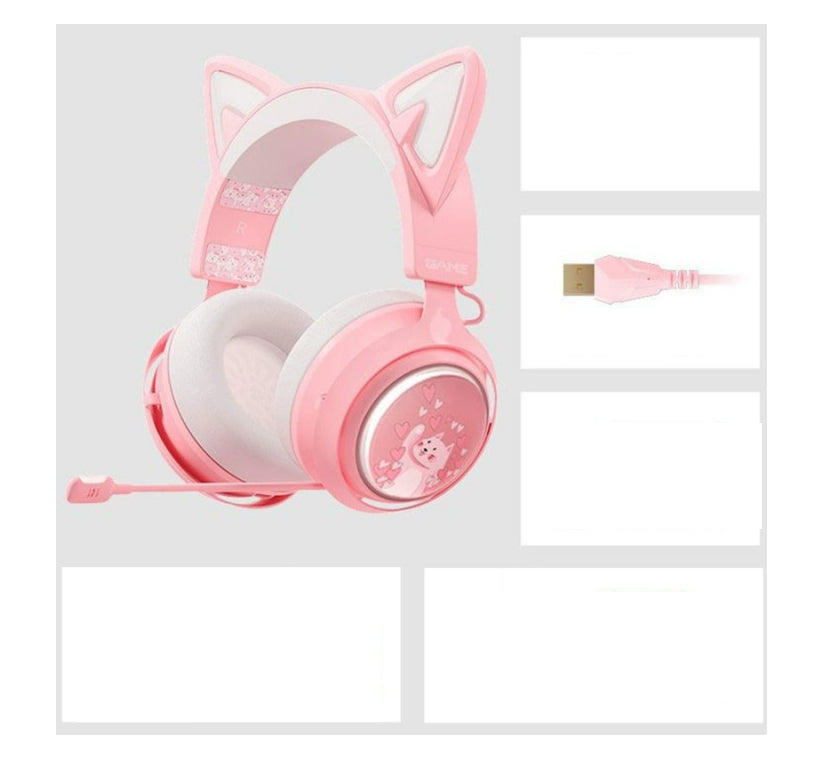 Net Red Same Style Luminous Cat Gaming Headphones