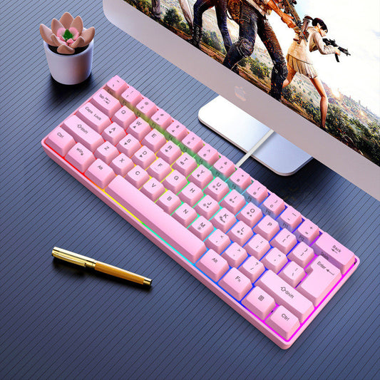 RGB Wired Tea-switch Portable Office Computer Keyboard For Gaming