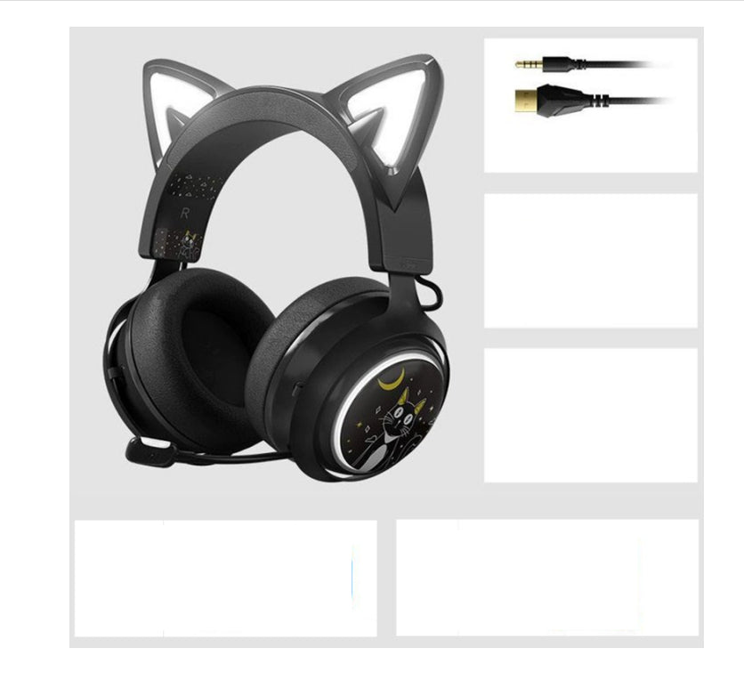 Net Red Same Style Luminous Cat Gaming Headphones